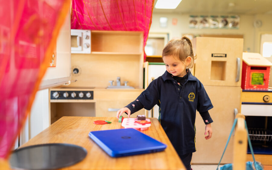 Student learning and playing.