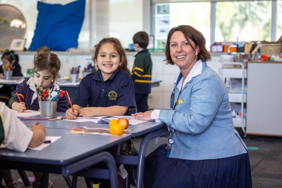 Teacher and student in the classroom