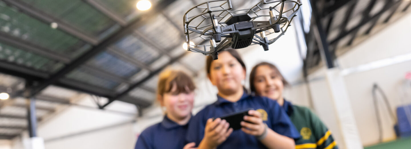 Students using drones