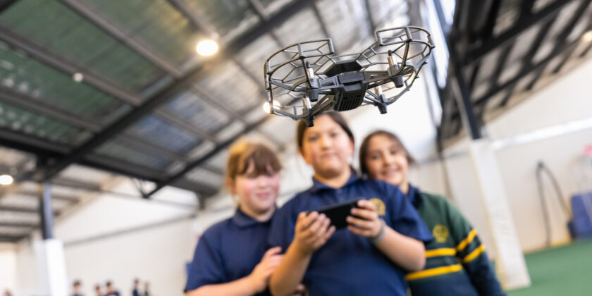 Students using drones
